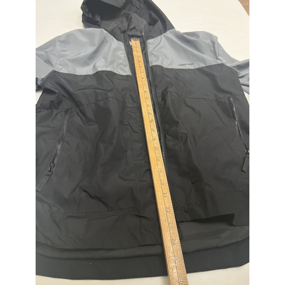 Lands' End Hooded Jacket Black/Grey Zip Up - See Measurements for Size - Picture 6 of 7